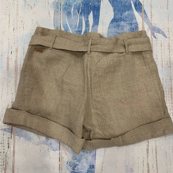 Wilfred, Women's Tan Linen Shorts - Picture 6 of 7